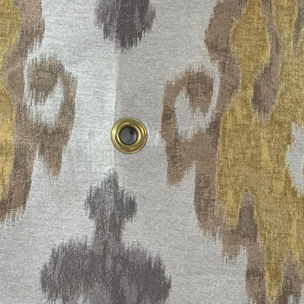 Kravet Exotic Travel Silver Gold Gray Polyester/Silk Blend Fabric Sample/Remnant